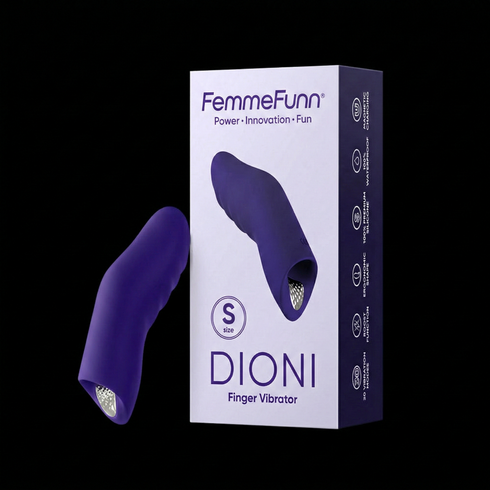 FemmeFunn Dioni Rechargeable Silicone Finger Vibrator Large Dark Purple