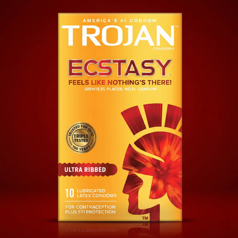 Trojan Ecstasy Ultra Ribbed Condoms with UltraSmooth Lubricant