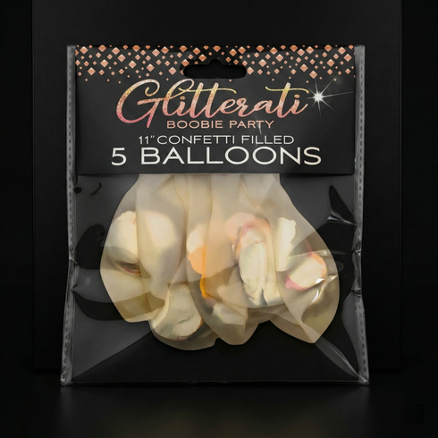 Glitterati Boobie Party Confetti Balloons 5-Pack