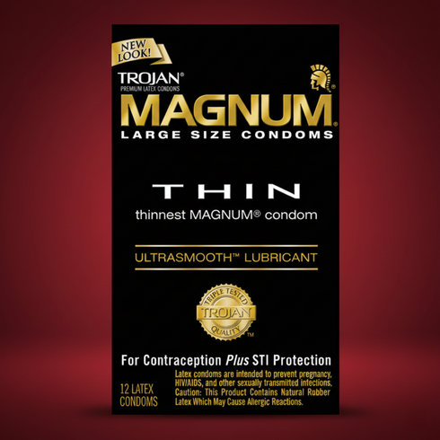 Trojan Magnum Thin Large Size Condoms with UltraSmooth Lubricant