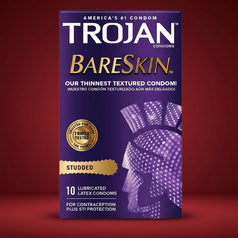 Trojan Studded Bareskin Condoms (10)