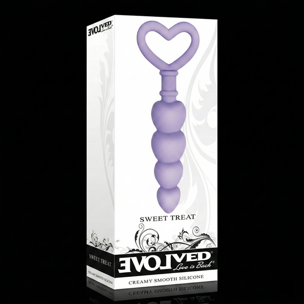 Evolved Sweet Treat Heart-Shaped Beaded Silicone Anal Plug Light Purple