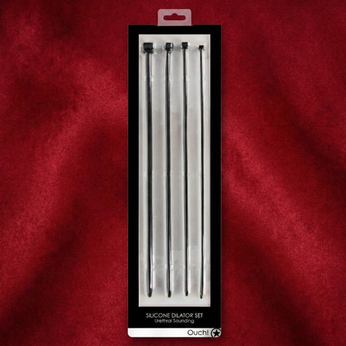 Ouch! Urethral Sounding 4-Piece Silicone Dilator Set Black