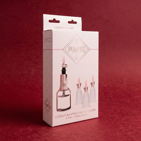 Pumped 4-Piece Clitoral & Nipple Pump Kit Rose Gold Large
