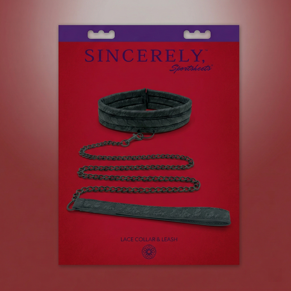Sincerely, Sportsheets Lace Adjustable Collar & Leash Black