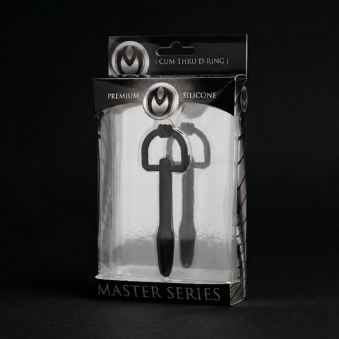 Master Series Cum-Thru D-Ring Silicone Plug Black