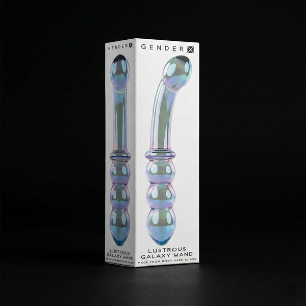 Gender X Lustrous Galaxy Wand 7.3 in. Dual-Ended Glass Dildo Multi-Color