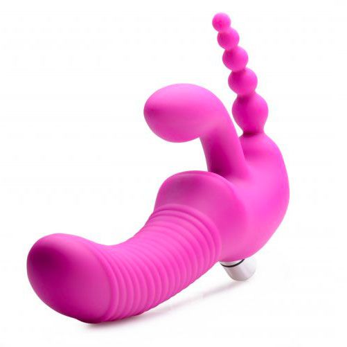 Regal Rider Vibrating Silicone Strapless Strap On Triple G Dildo