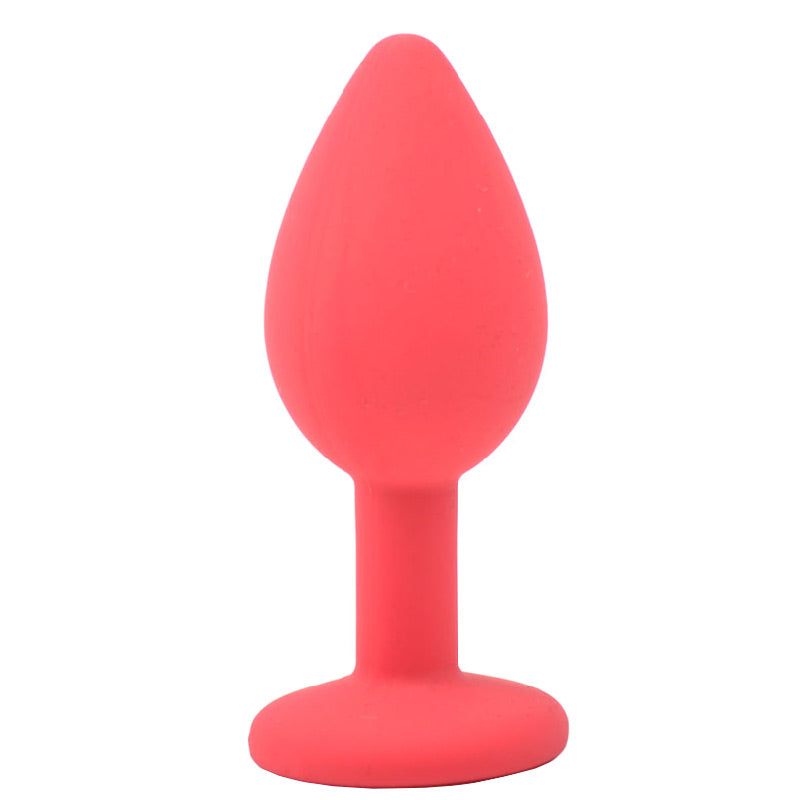 Small Red Jewelled Silicone Butt Plug