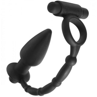 Viaticus Dual Cock Ring And Anal Plug Vibrator